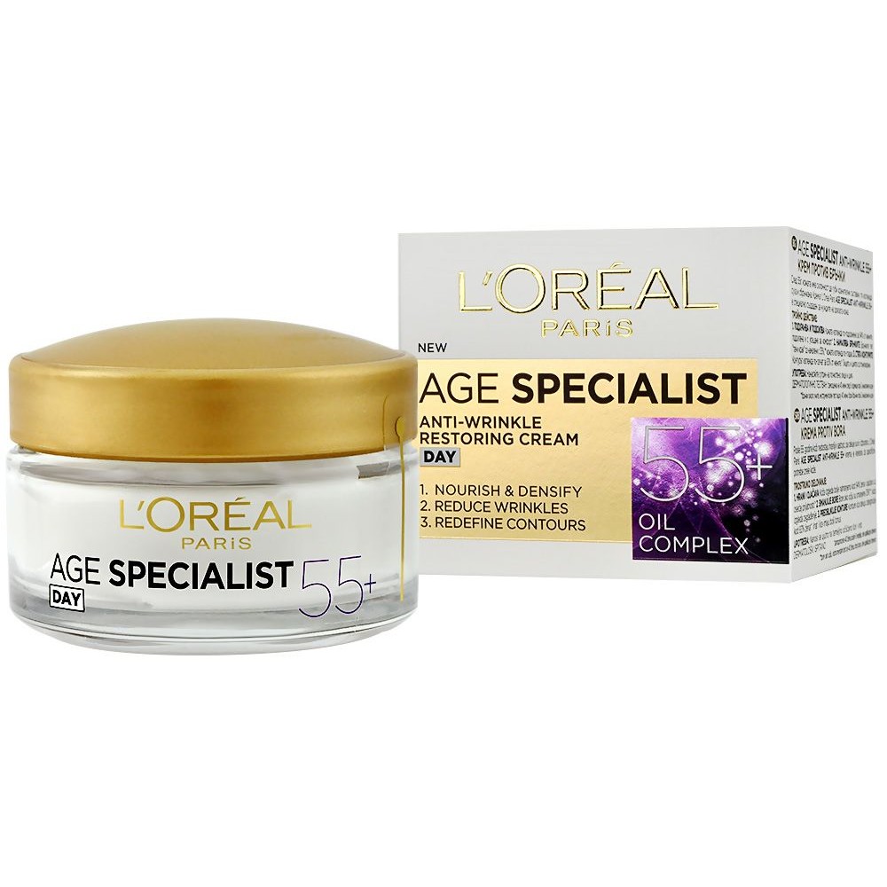 L'OREAL AGE SPECIALIST 55+ дневен крем за лице против бръчки за всеки ...